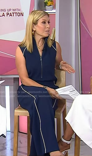 Jill’s navy half-zip jumpsuit on Today