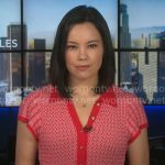 Jo Ling Kent’s red knit polo dress on CBS Mornings