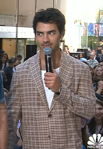 Joe Jonas’s beige plaid blazer on Today