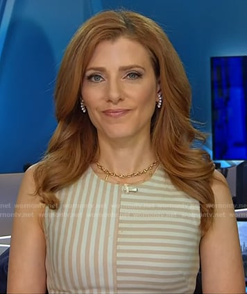 Julia Boorstin’s beige striped top on NBC News Daily