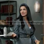 Justine’s grey pinstripe jacket on General Hospital