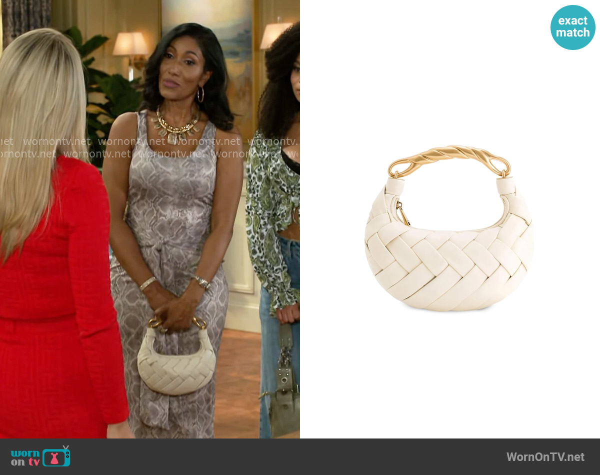 JW Pei Orla Weave Handbag worn by Dana 'Leslie' Thomas (Trisha Mann-Grant) on Beyond the Gates
