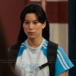 Kiley’s blue Everlast cropped tee on My Life with the Walter Boys