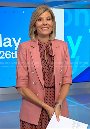 Kate’s pink polka dot dress and blazer on NBC News Daily