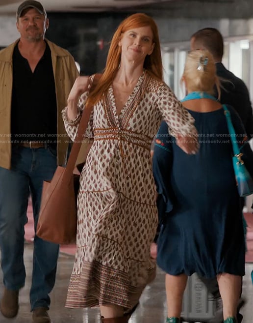 Katherine’s printed v-neck dress on My Life with the Walter Boys
