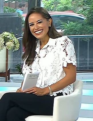 Kaylee’s white floral lace top on Today
