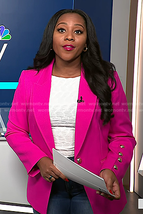 Kay’s pink button sleeve blazer on NBC News Daily