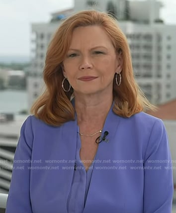 Kelly O’Donnell’s blue floral blouse and jacket on Today