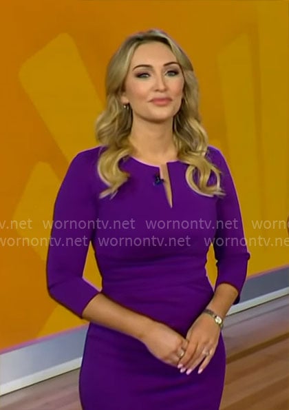 Kelly O’Grady’s purple dress on CBS Mornings
