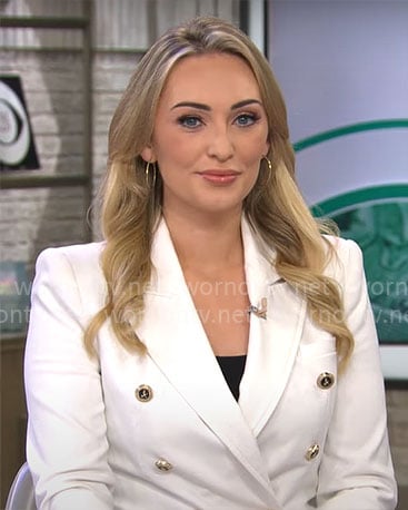 Kelly O’Grady’s white blazer on CBS Mornings