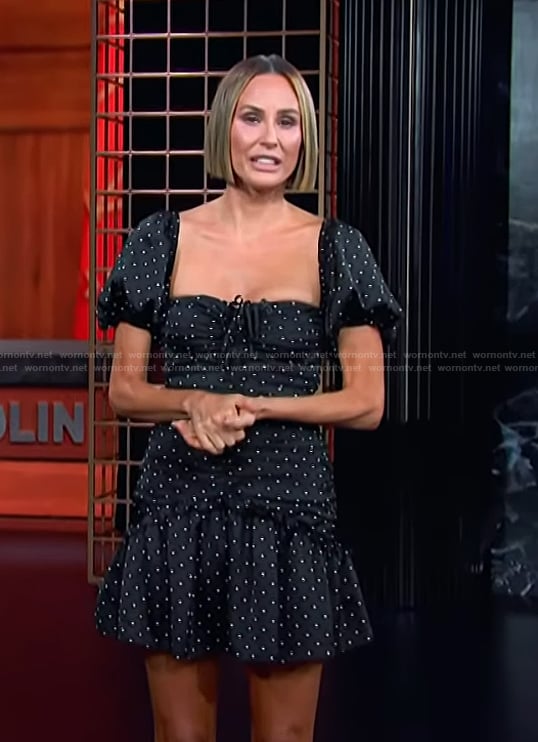 Keltie’s black polka dot print dress on E! News