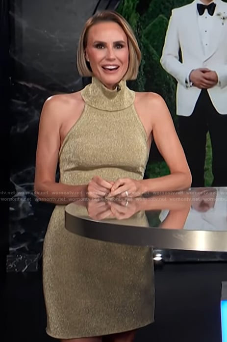 Keltie’s gold metallic mini dress on E! News