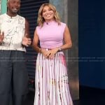 Kit’s floral pleated skirt and top on Access Hollywood