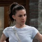 Kristina’s light blue t-shirt on General Hospital
