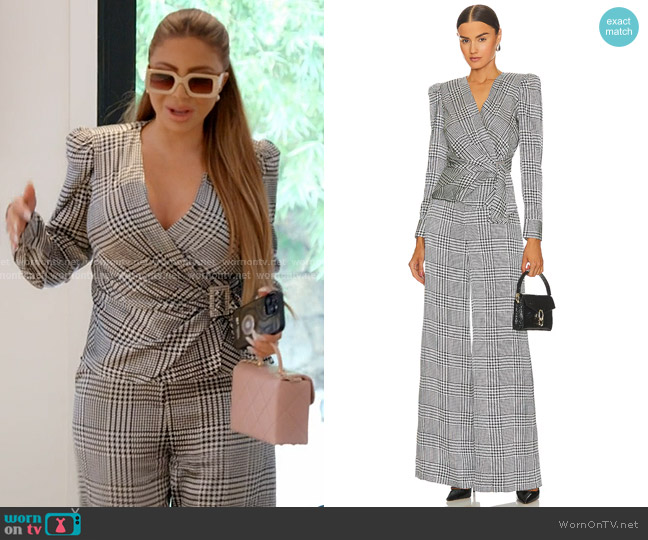 L'Agence Bensen Wrap Buckle Stretch Silk Top worn by Larsa Pippen (Larsa Pippen) on The Real Housewives of Miami