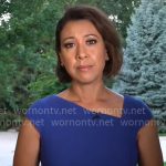 Lana Zak’s blue asymmetric dress on CBS Mornings