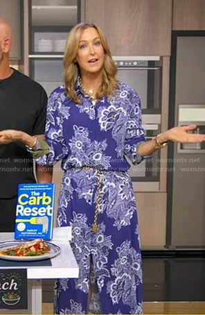 Lara’s blue floral shirtdress on Good Morning America