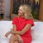 Laura’s red cowl neck dress on Good Morning America