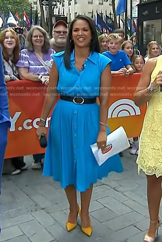 Laura’s blue short sleeve shirtdress on Today