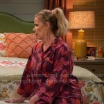 Leanne’s burgundy floral pajamas on Leanne