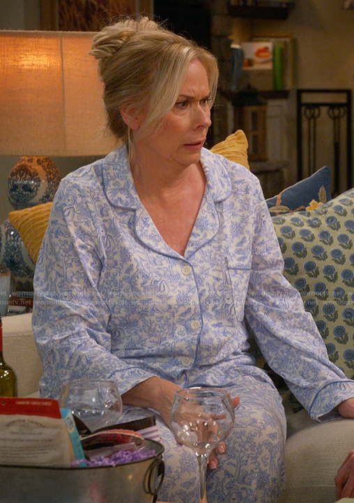 Leanne’s blue printed pajamas on Leanne
