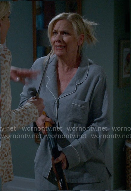 Leanne’s grey pajama set on Leanne