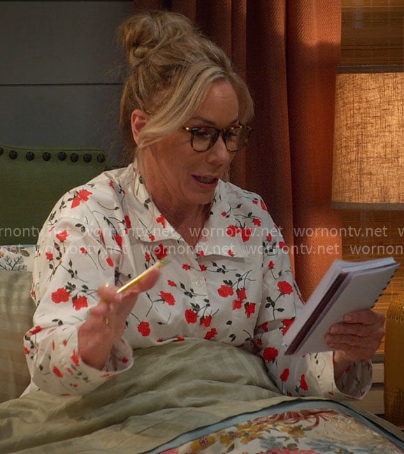 Leanne’s white floral pajamas on Leanne