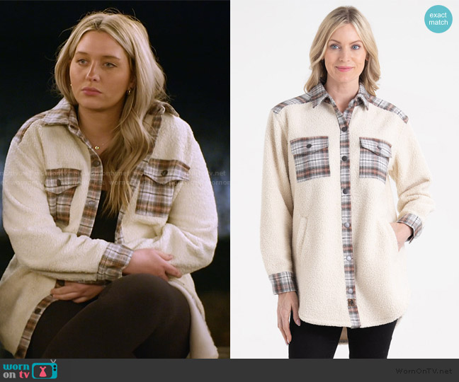 Legendary White Tails Boucle Sherpa Shacket worn by Kacie Adkison on The McBee Dynasty Real American Cowboys