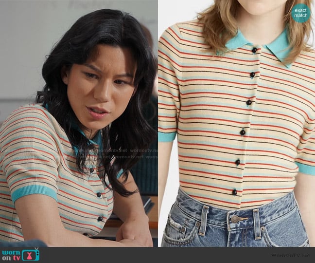 Levis Palmer Polo Sleeve Sweater Polo worn by Kiley (Mya Lowe) on My Life with the Walter Boys