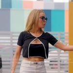 Lisa’s black cropped cardigan on The Real Housewives of Miami