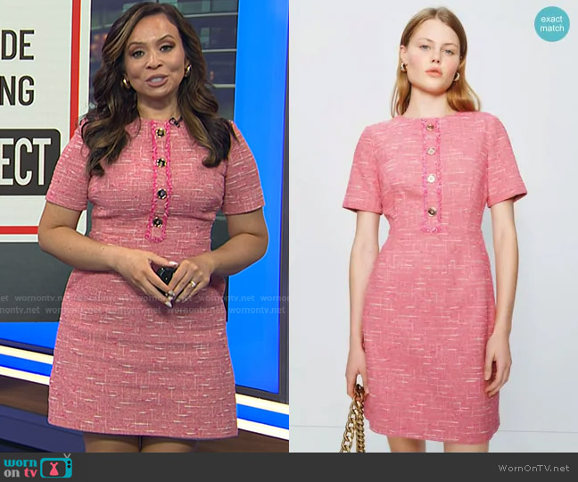 LK Bennett Dr. Varley Tweed Mini Dress worn by Adelle Caballero on Today