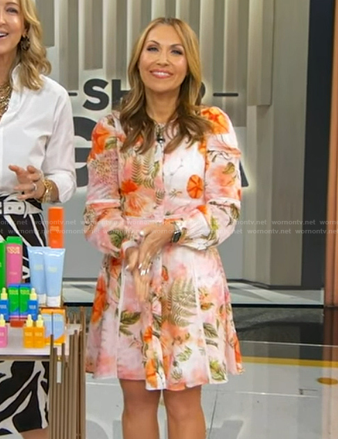 Lori’s floral print mini dress on Good Morning America