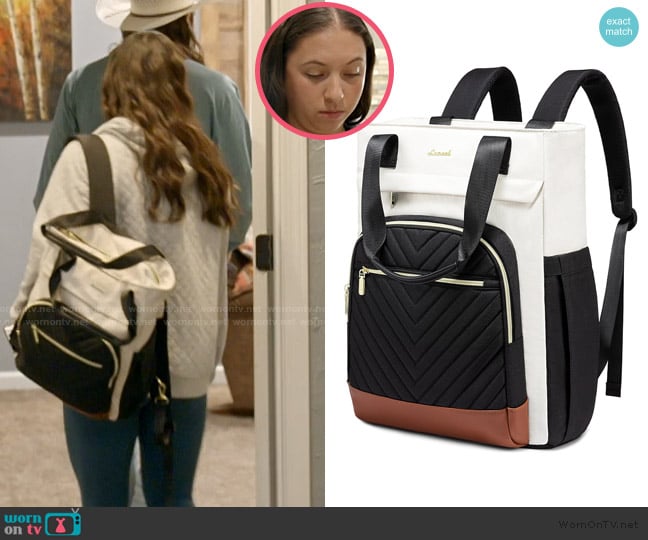 Lovevook Laptop Backpack worn by Alli Ventresca on The McBee Dynasty Real American Cowboys