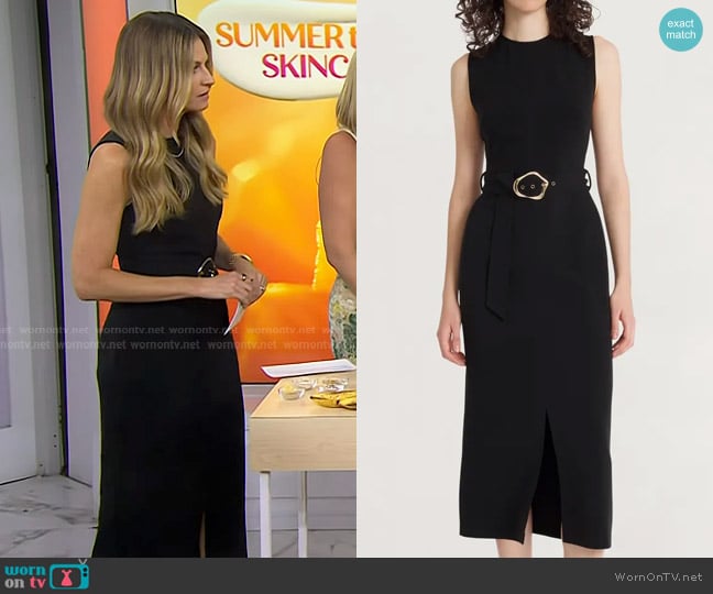 Luxely Sleeveless Belted Dress in Meteorite worn by Erin Andrews on Today