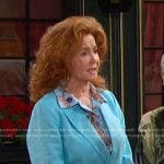 Maggie’s blue print blouse and blazer on Days of our Lives