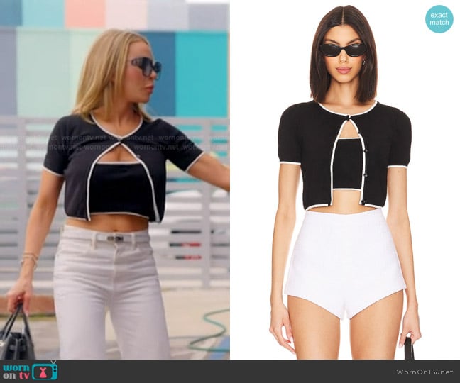 Majorelle Amy Cardi Set in Black worn by Lisa Hochstein (Lisa Hochstein) on The Real Housewives of Miami