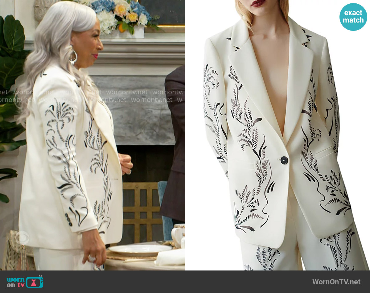Marella Art.365 Luciana Printed Blazer worn by Anita Dupree (Tamara Tunie) on Beyond the Gates