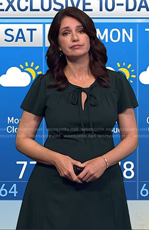 Maria’s green tie neck dress on Today