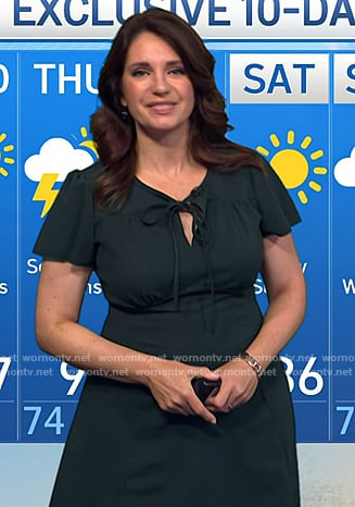 Maria’s green tie neck dress on Today