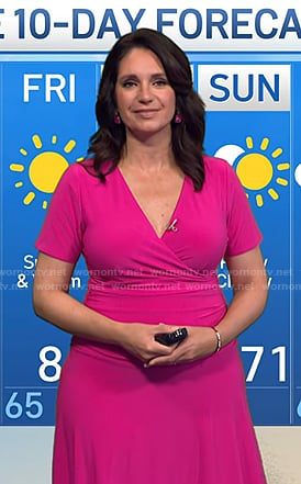 Maria’s pink surplice short sleeve dress on Today
