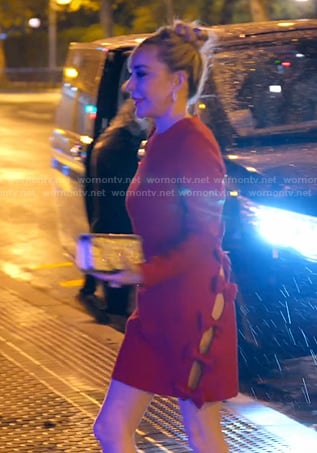 Marysol’s red bow cutout dress on The Real Housewives of Miami