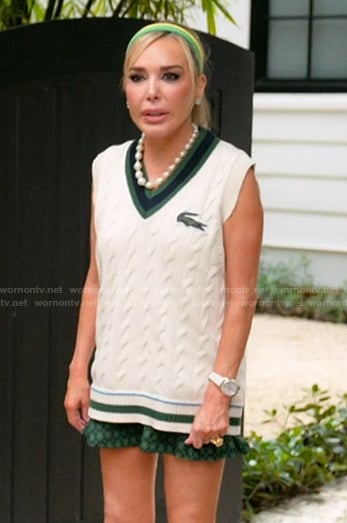 Maryson’s white cable knit vest on The Real Housewives of Miami