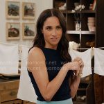 Meghan’s aqua blue midi skirt on With Love Meghan