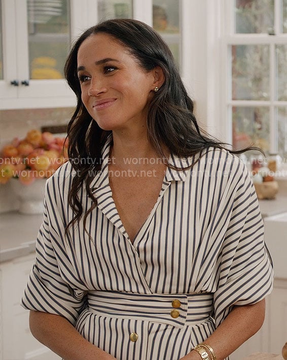Meghan Markle’s striped dress on With Love Meghan