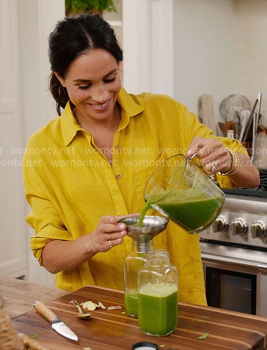 Meghan Markle’s yellow linen tunic shirt on With Love Meghan