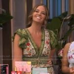 Monica Mangin’s floral lace trim midi dress on Live with Kelly and Mark