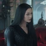 Morticia’s black textured skirt on Wednesday