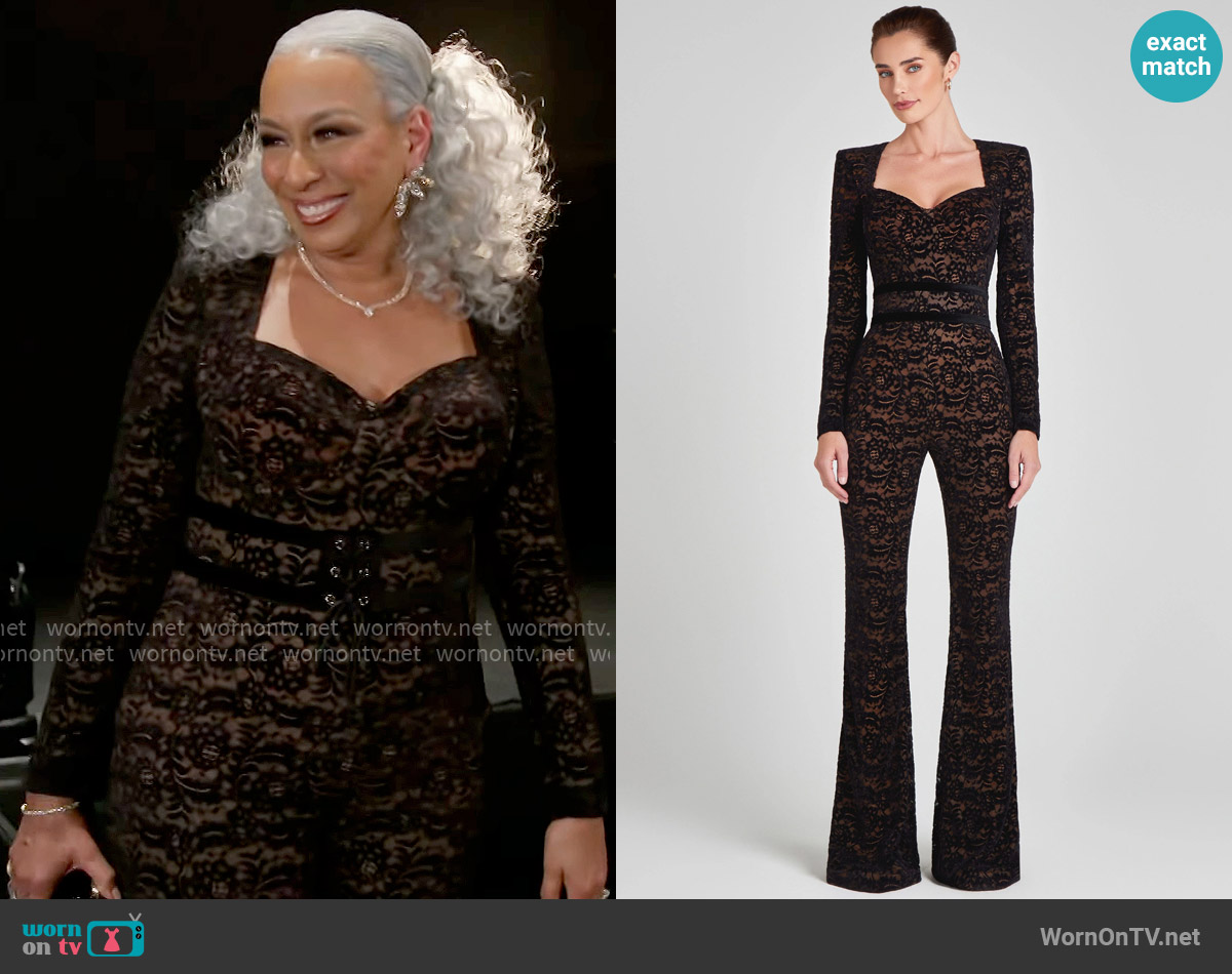 Nadine Merabi Eliza Jumpsuit worn by Anita Dupree (Tamara Tunie) on Beyond the Gates