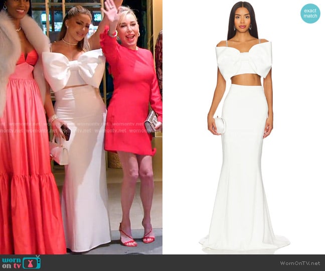 Nadine Merabi Structured Bow Top worn by Larsa Pippen (Larsa Pippen) on The Real Housewives of Miami