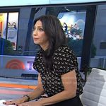 Natalie’s black bee print puff sleeve blouse on Today